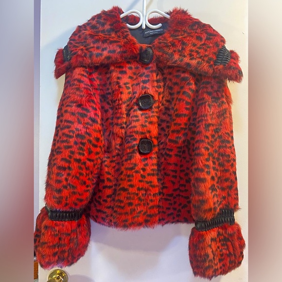 Make in Italy Red Animal Print Jacket Antonio D’Errico - Picture 1 of 6